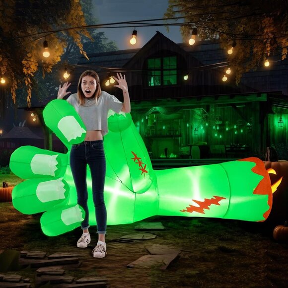 Joiedomi 9 Ft Long Giant Halloween Inflatables Zombie Arm Outdoor Decoration - Picture 1 of 8